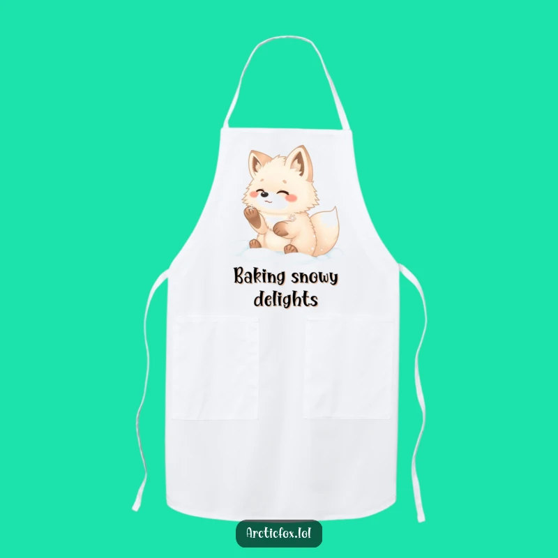 Funny Fox Apron: Arctic Snow Kitchen Wear, Perfect Winter Gift