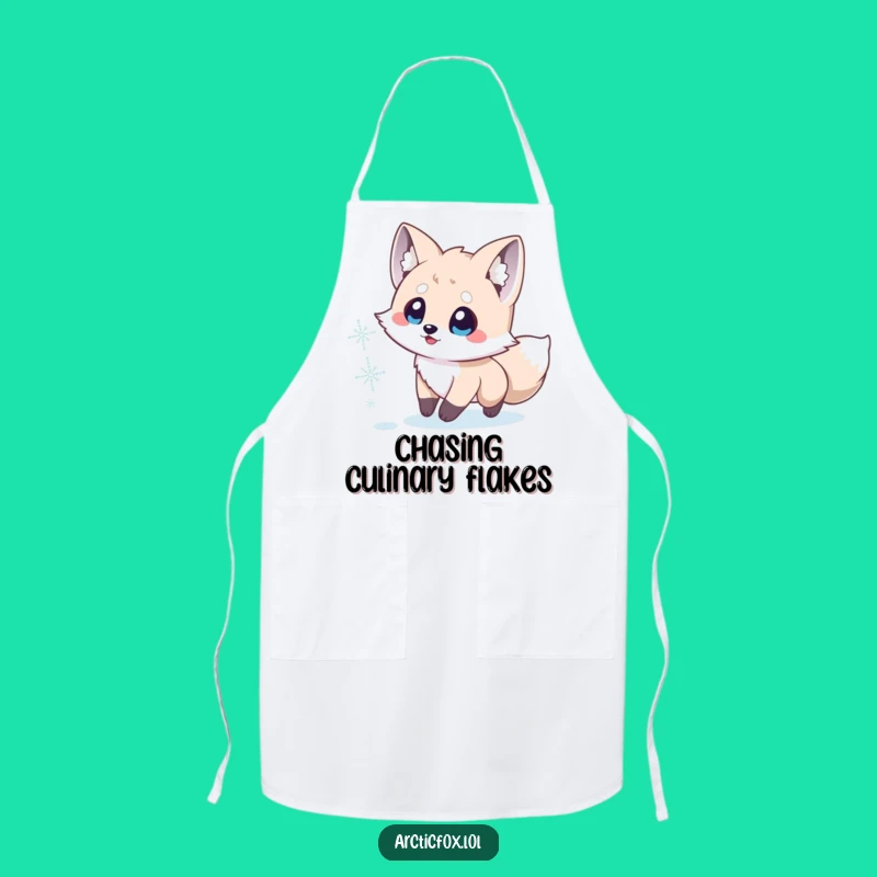 Funny Arctic Fox Apron: Cute Winter Kitchen Fun, Perfect Gift for Cooks