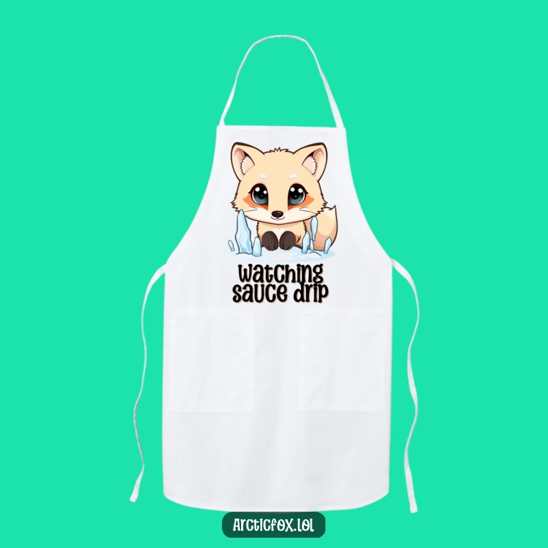 Funny Arctic Fox Icicle Apron: Curious Kitchen Fun - Unique Gift