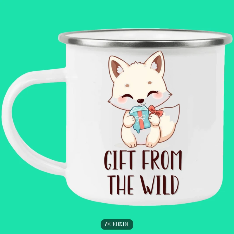 Adventure Funny Kawaii Arctic Fox Gift Camping Mug - Rugged & Hilarious Winter Gift