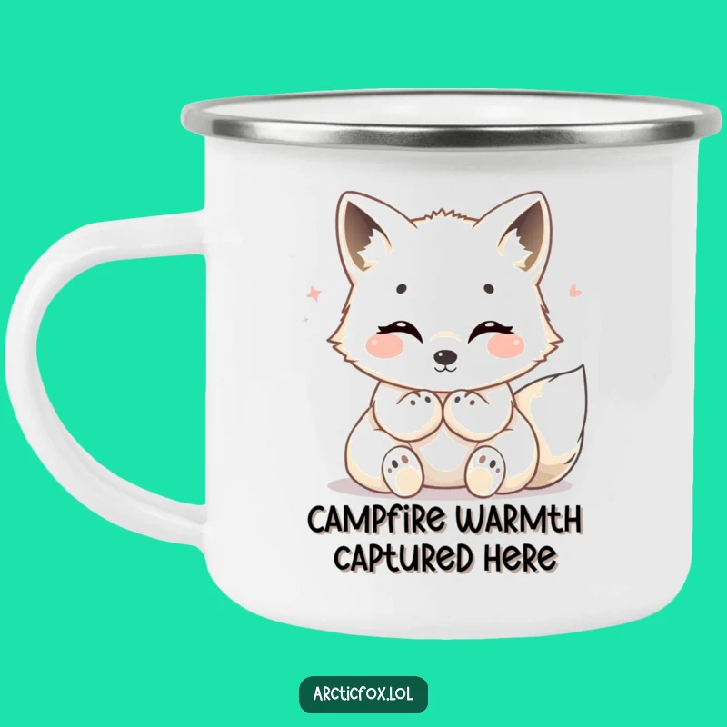 Funny Cozy Arctic Fox Camping Mug - Sip Warmth on Your Adventures