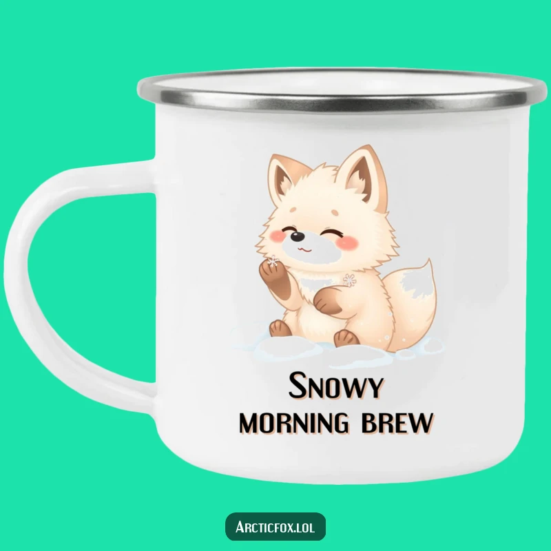 Funny Fox Camping Mug: Arctic Snow Adventure Cup, Perfect Gift