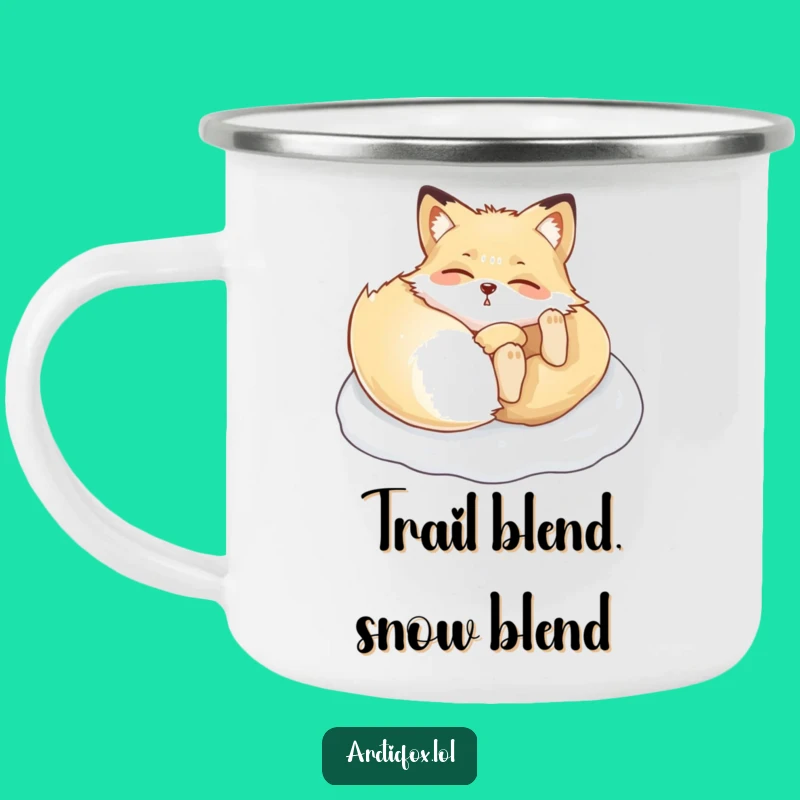 Funny Arctic Fox Snow Roll Camping Mug - Adventure Fuel with Hilarious Winter Charm