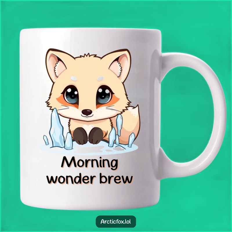 Funny Arctic Fox Icicle Mug: Curious Wonder for a Whimsical Gift