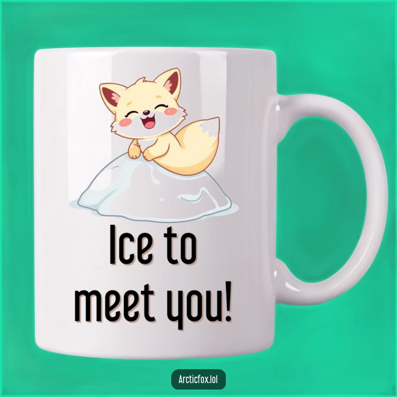 Funny Arctic Fox Sliding Mug - Hilarious Icy Hill Laugh, Perfect Gift