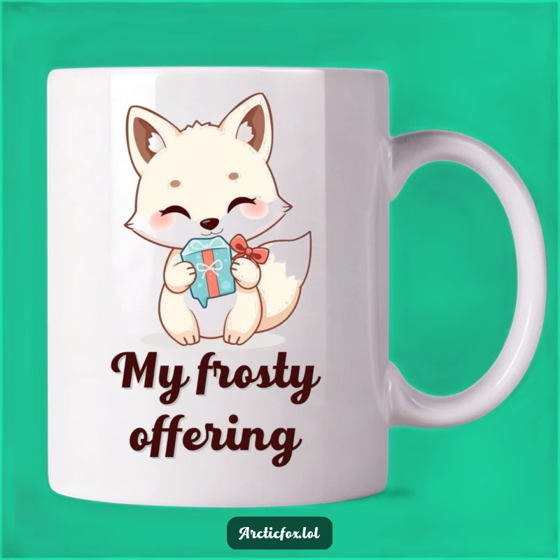 Funny Kawaii Arctic Fox Gift Mug - Hilarious Winter Present for Fox Lovers
