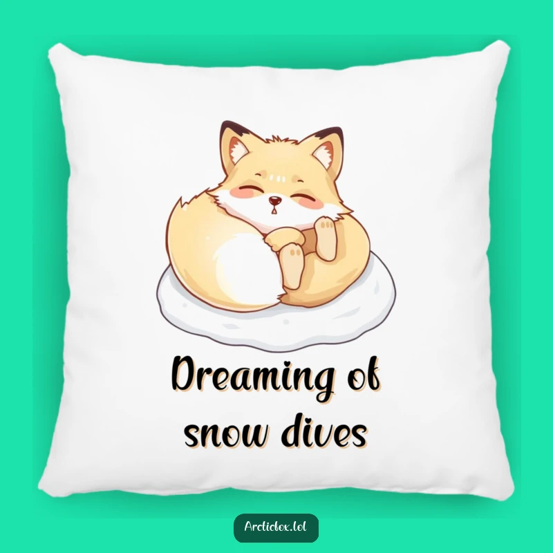 Funny Arctic Fox Snow Roll Pillow - Cozy Comfort with Hilarious Winter Vibes