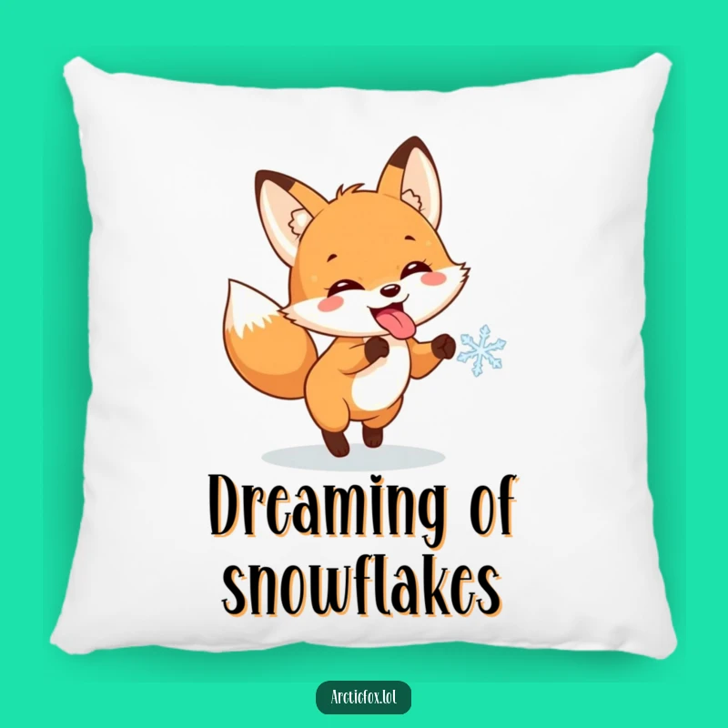 Funny Fox Snowflake Pillow: Cozy Up with Winter's Playful Charm