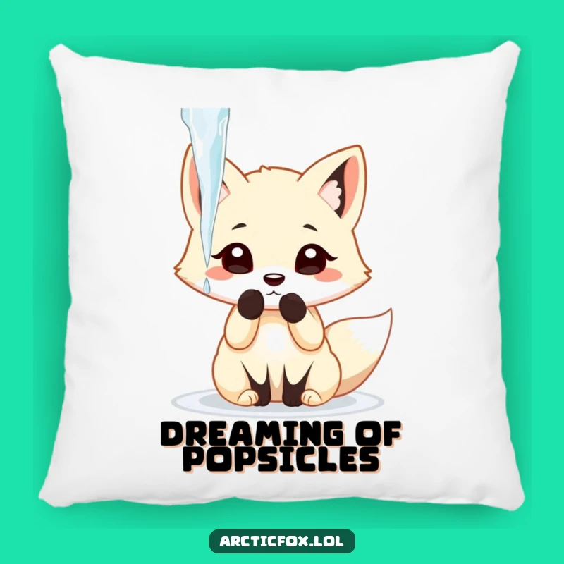 Funny Arctic Fox Icicle Batting Pillow - Playful Comfort Accent