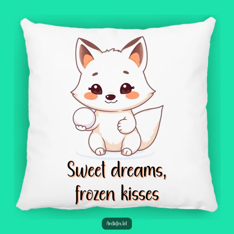 Funny Arctic Fox Snowball Pillow - Cozy Comfort with a Friendly Touch