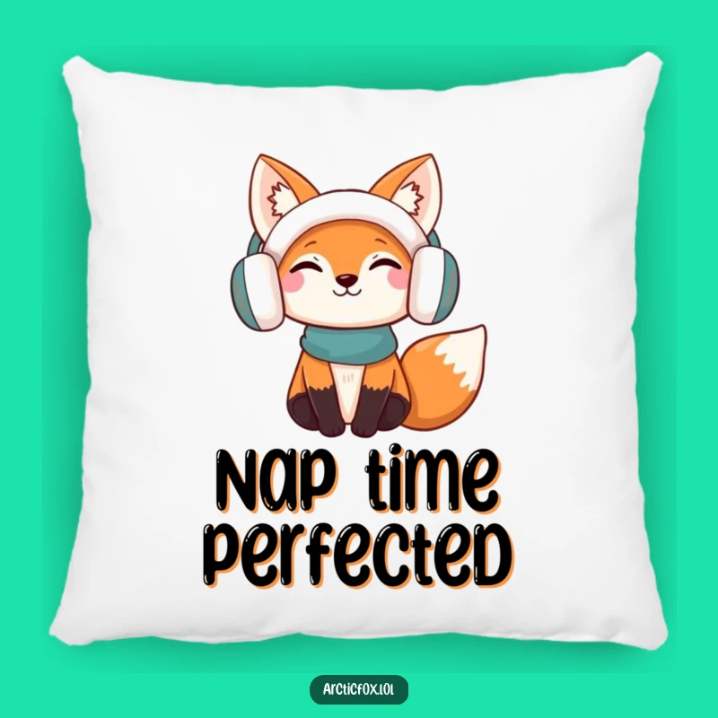 Funny Content Fox Pillow: Add Cozy Humor to Your Couch with This Earmuff Fox