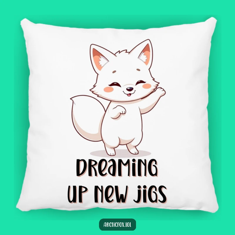 Funny Dancing Arctic Fox Pillow - Dance-Inspired Comfort and Laughter