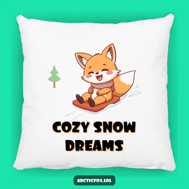 Funny Fox Sliding Pillow: Cozy Up with Hilarious Winter Snuggles