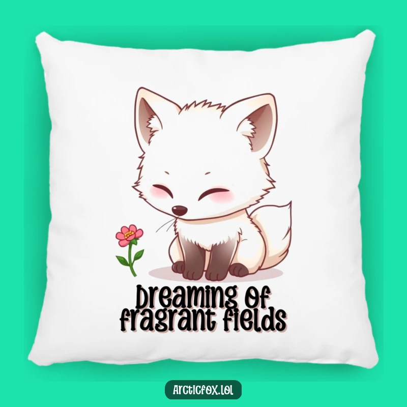 Funny Kawaii Arctic Fox Bloom Pillow - Soft Curiosity Decor