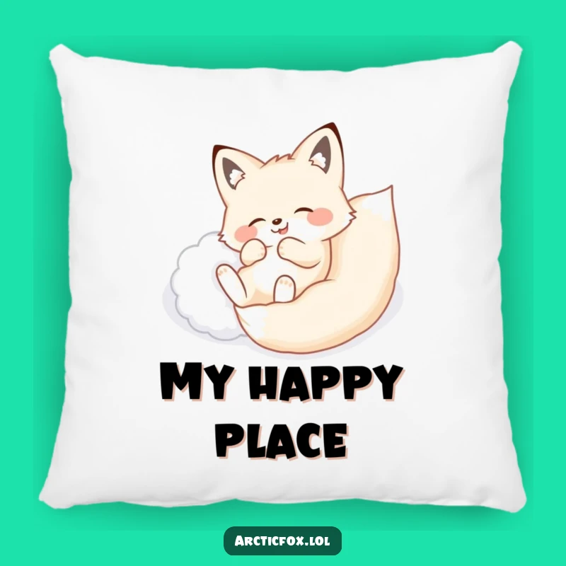 Funny Arctic Fox Snow Roll Pillow - Soft Cushion for Cozy Winter Fun