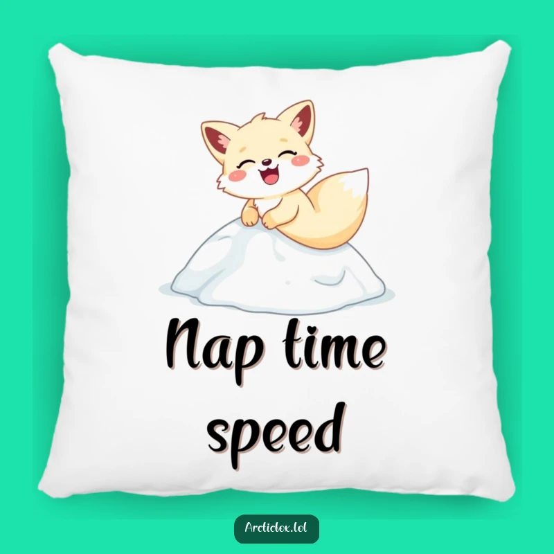 Funny Arctic Fox Sliding Pillow - Cozy Laughs, Hilarious Home Decor Gift