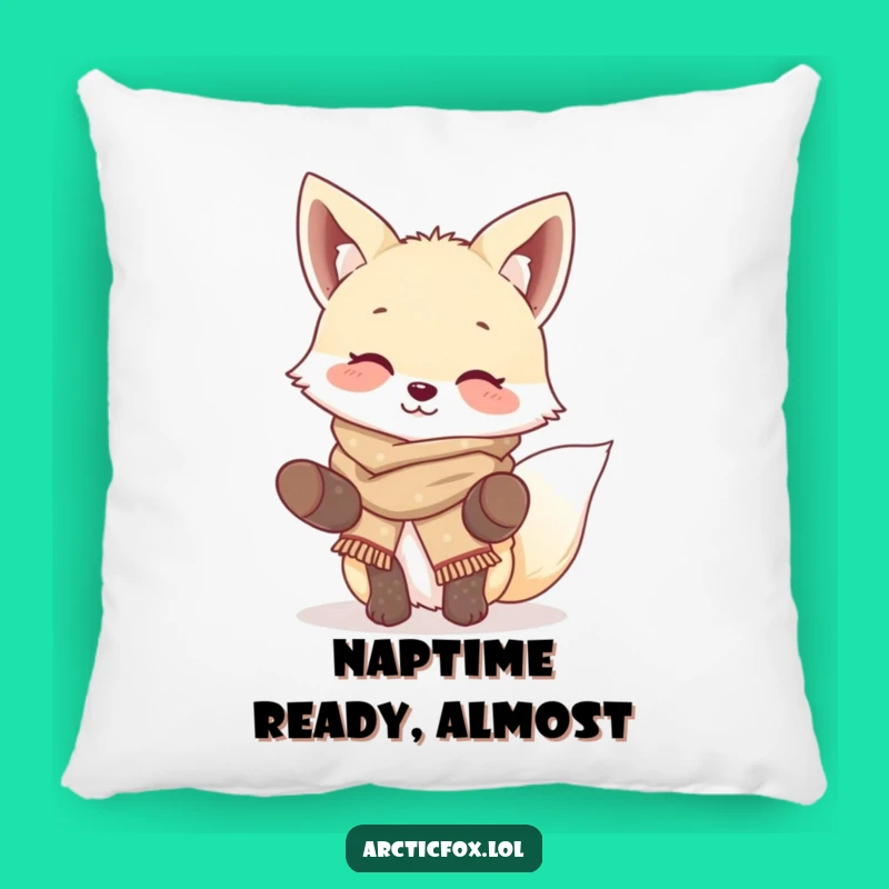Funny Giggling Fox Pillow: Cozy Arctic Fox Winter Decor