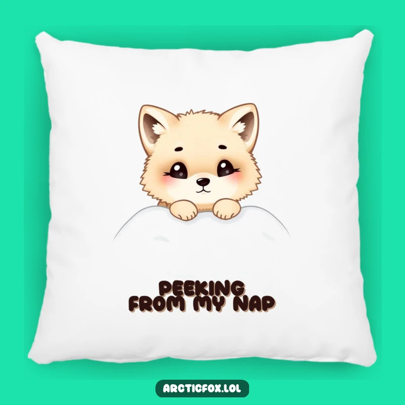 Funny Chubby Fox Pillow: Curious Peek, Snowdrift Decor, Gift