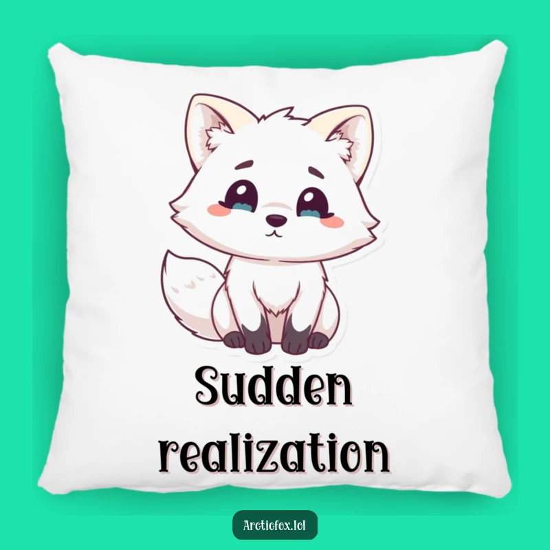 Soft Funny Kawaii Arctic Fox Pillow - Comfy & Hilarious Reaction Cushion, Great Funny Gift