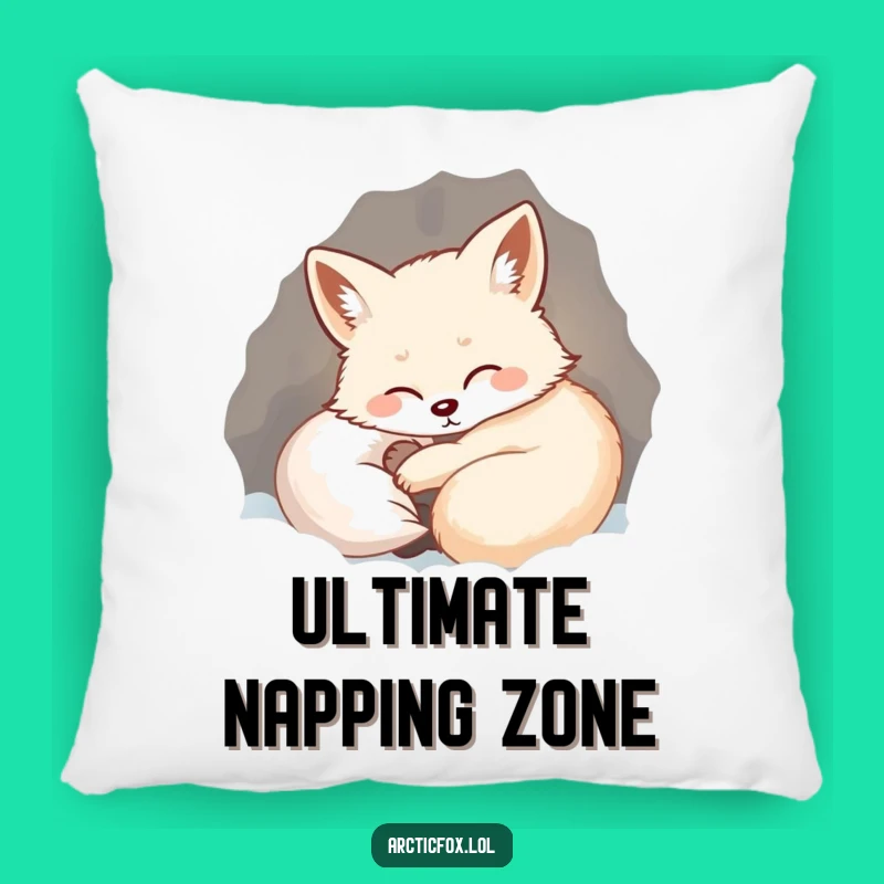 Funny Arctic Fox Happy Sigh Pillow - Cozy Den Accent, Adorable Funny Gift