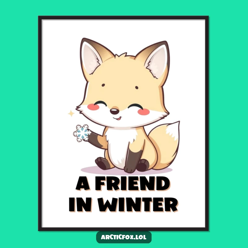 Funny Arctic Fox Winter Friend Digital Art - Instant Kindness Download, Perfect Funny Gift