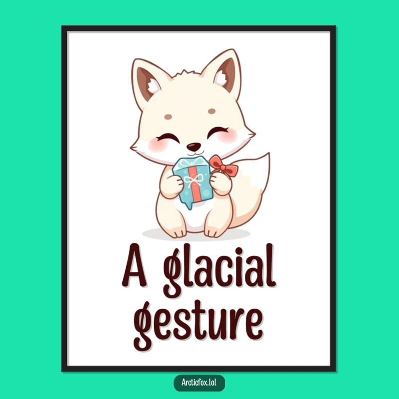 Funny Kawaii Arctic Fox Gift Digital Art - Instant Hilarious Download, Perfect Funny Gift