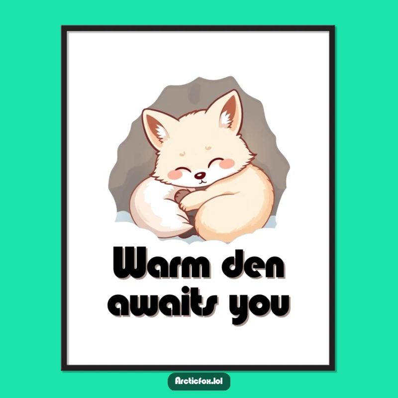 Funny Arctic Fox Den Digital Art - Instant Cozy Vibes Download, Perfect Funny Gift