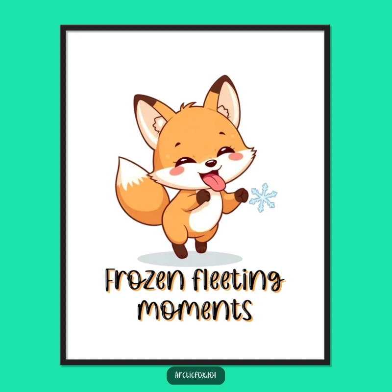 Funny Fox Snowflake Digital Art: Instant Winter Joy Download