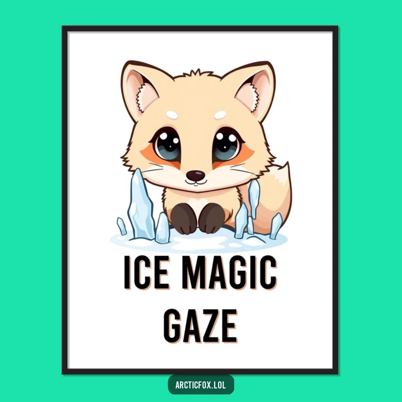 Funny Arctic Fox Icicle Digital Art: Curious Wonder - Instant Gift