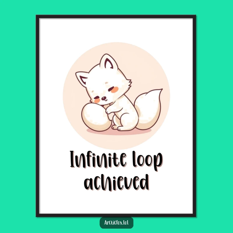 Funny Kawaii Arctic Fox Digital Art - Instant Hilarious Download, Perfect Funny Gift