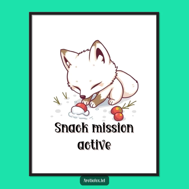 Funny Determined Fox Digital Art Print - Instant Humorous Motivation
