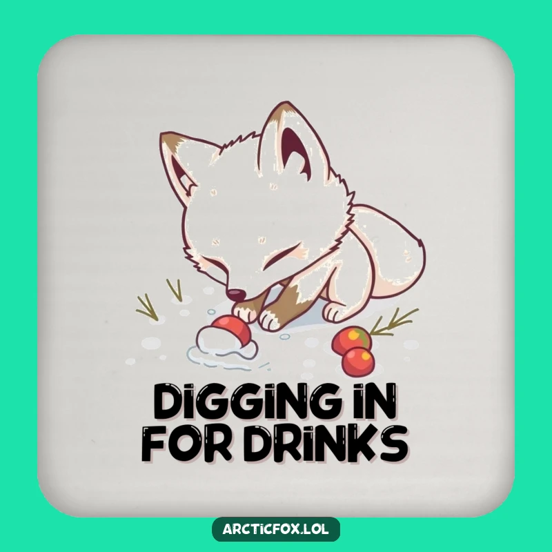 Funny Determined Fox Coaster - Ground Your Drinks with Humorous Grit
