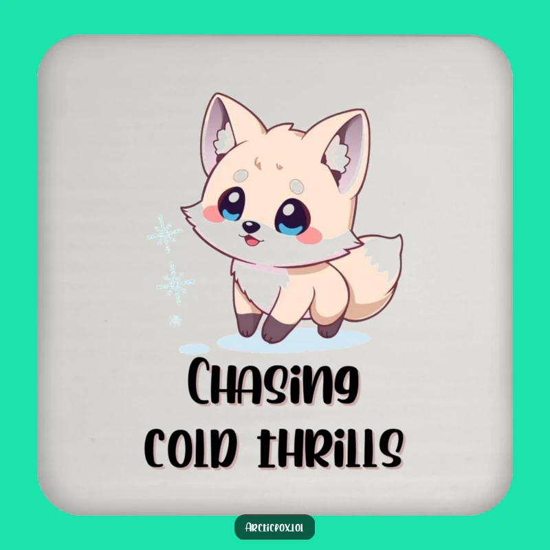 Funny Arctic Fox Coaster: Cute Snowflake Protection, Perfect Tabletop Funny Gift