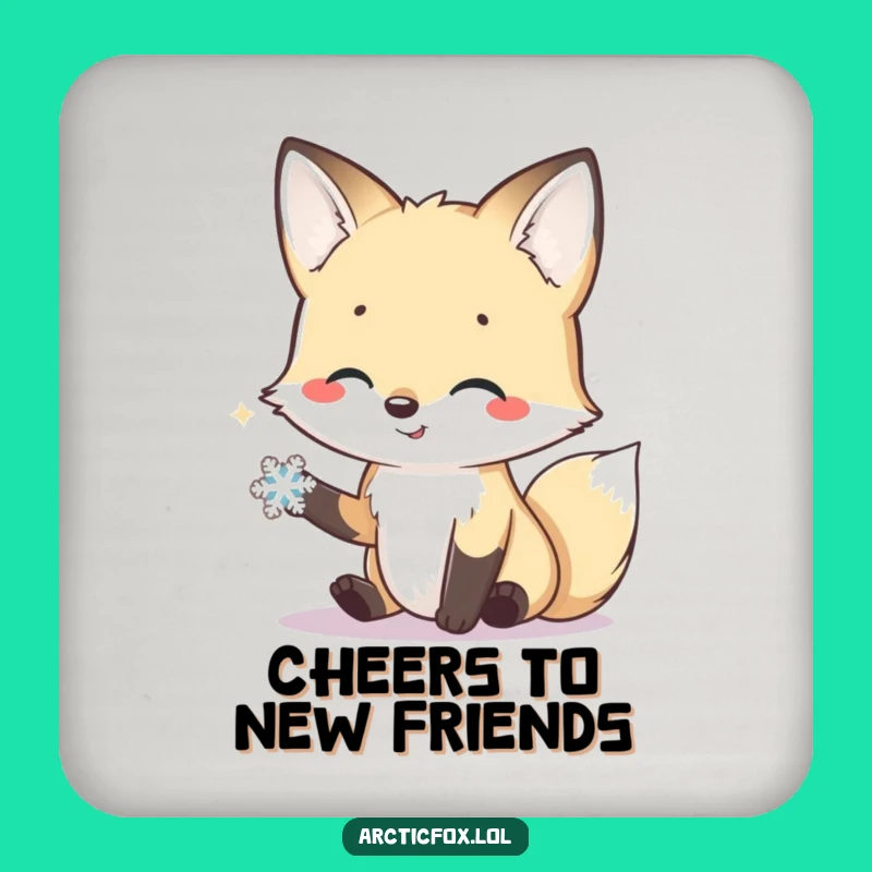 Funny Arctic Fox Friendly Coaster - Protect Surfaces with Kindness, Great Funny Gift