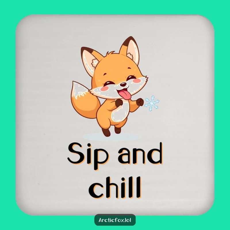 Funny Fox Snowflake Coaster: Protect Surfaces with Winter Charm