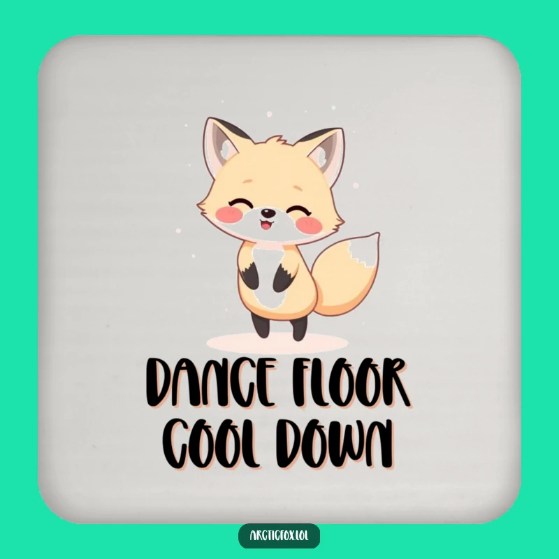 Funny Kawaii Arctic Fox Dancing Coaster: Protect Surfaces with Winter Charm