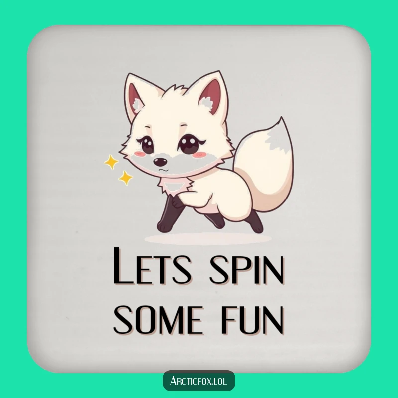 Funny Playful Fox Coaster: Chasing Tail, Fun Drink Gift