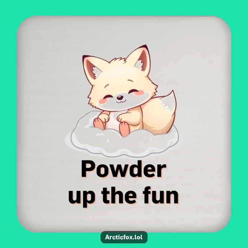 Playful Arctic Fox Coaster - Snow Bliss, Funny Gift for Lively Tables