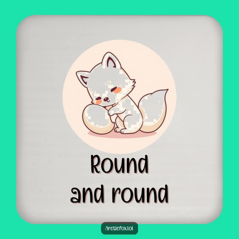 Funny Kawaii Arctic Fox Coaster Set - Protect Surfaces with Hilarious Charm, Perfect Funny Gift