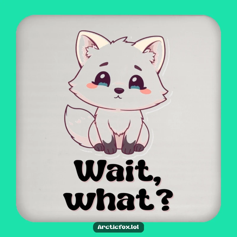 Funny Kawaii Arctic Fox Coaster Set - Protect Surfaces with Hilarious Surprise, Perfect Funny Gift