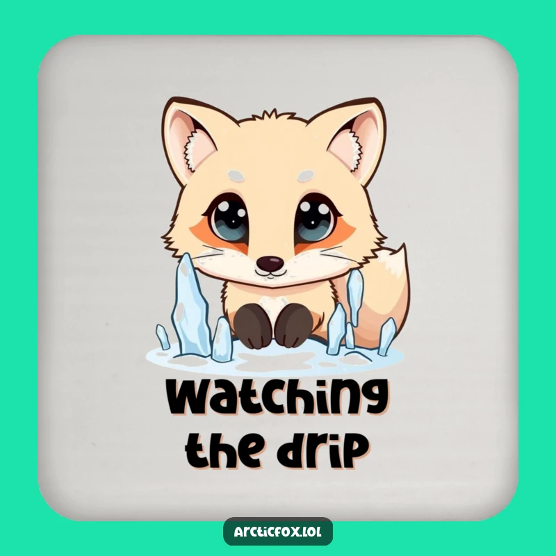 Funny Arctic Fox Icicle Coaster: Curious Table Protection - Unique Gift