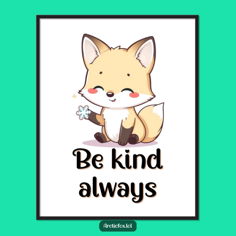 Funny Arctic Fox Winter Friend Poster - Gentle Wall Art, Perfect Funny Gift