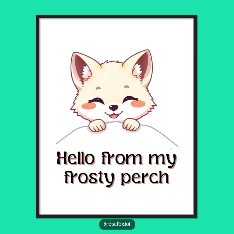 Funny Arctic Fox Peek-a-Boo Poster - Bring Playful Smiles to Your Walls