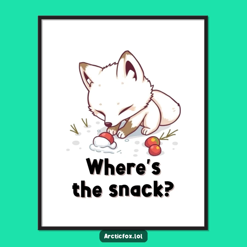 Funny Determined Fox Digging Poster - Motivational Humorous Wall Art