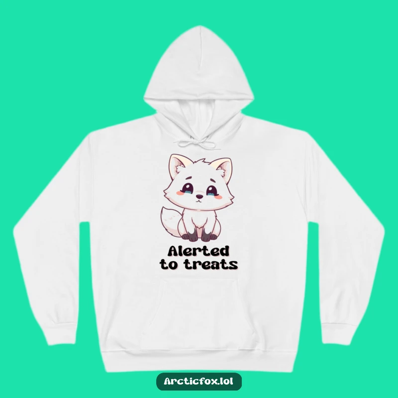 Cozy Funny Kawaii Arctic Fox Surprise Hoodie - Warm & Hilarious Reaction Wear, Perfect Funny Gift