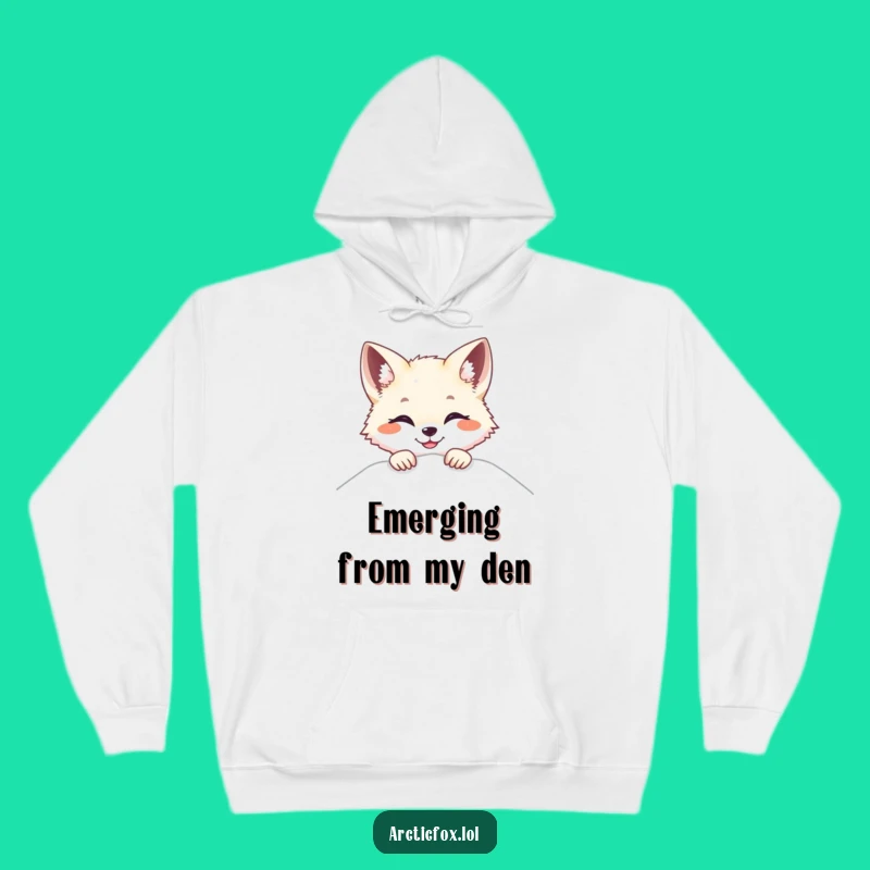 Cozy Funny Arctic Fox Peek-a-Boo Hoodie - Warm Surprises and Smiles