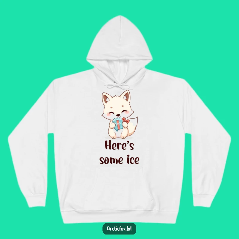 Cozy Funny Kawaii Arctic Fox Gift Hoodie - Warm & Hilarious Winter Wear, Perfect Funny Gift