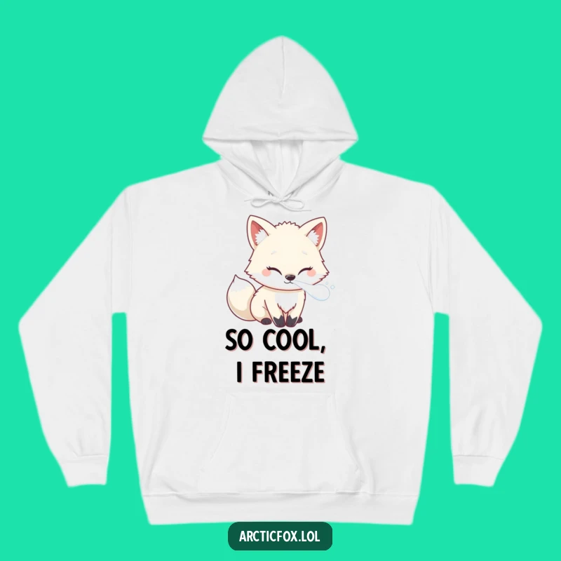 Cozy Funny Kawaii Arctic Fox Hoodie: Frosty Breath Warmth, Perfect Gift!