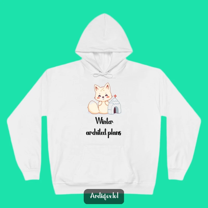 Cozy Funny Kawaii Arctic Fox Snow Fort Hoodie: Warmth and Winter Playfulness