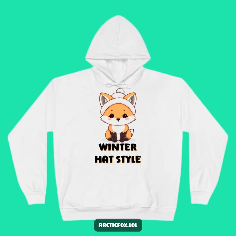 Cozy Funny Kawaii Arctic Fox Snowball Hat Hoodie: Winter Warmth, Perfect Gift!